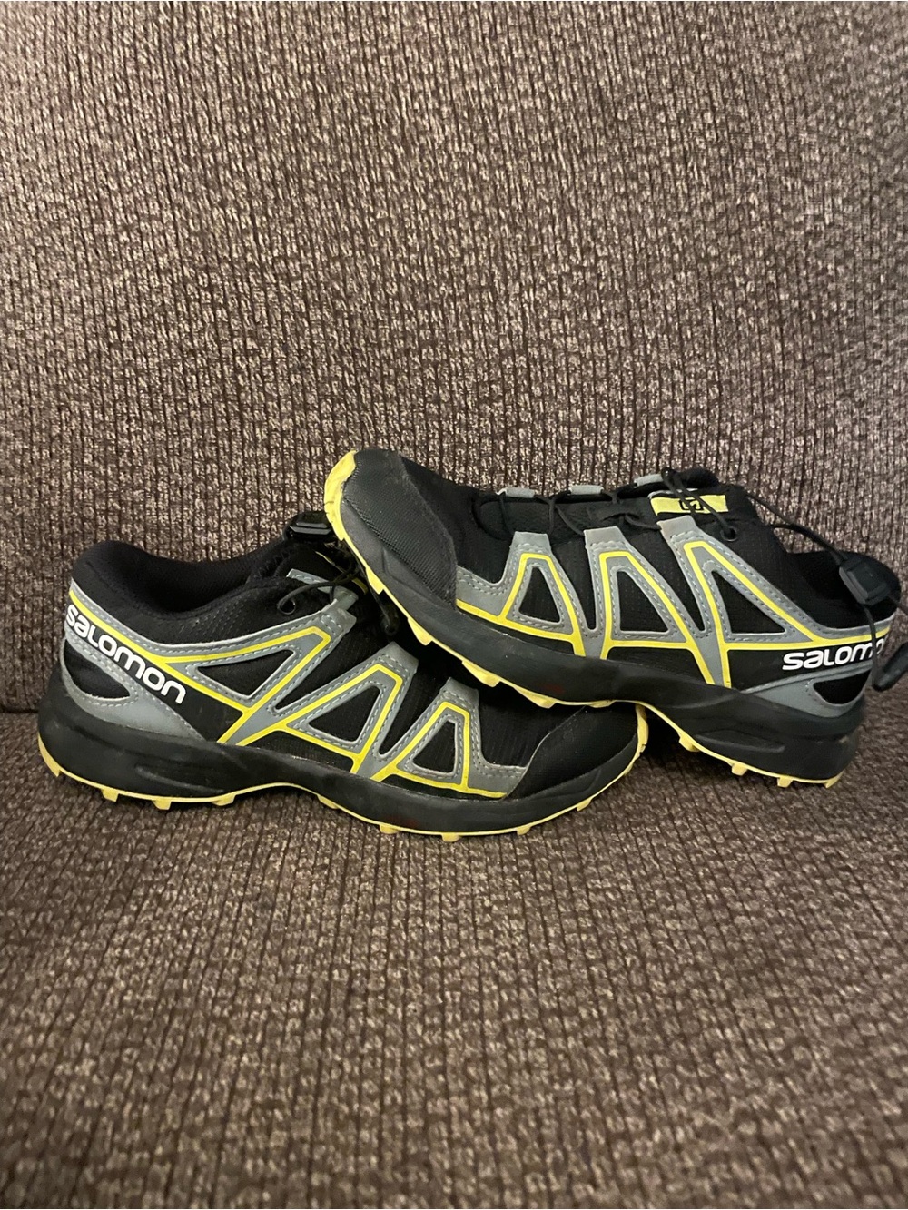 Salomon Youth Black and Yellow Trail Running Shoes